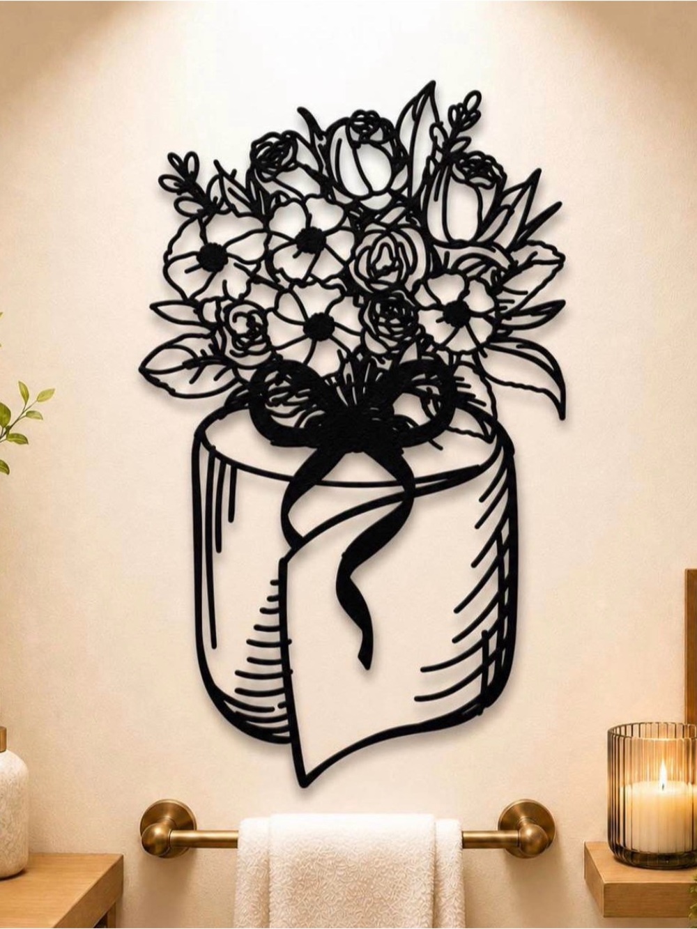 Metal Wall Art - Toilet Paper Floral Bouquet